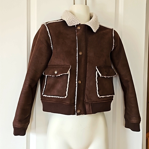 Joe Fresh Jackets & Coats | Boys Joe Fresh Jacket | Color: Brown suede & creme - Picture 1 of 5
